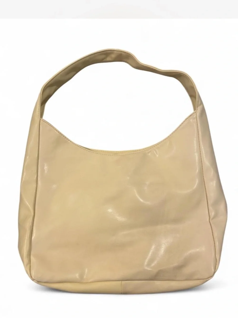 Women's Cream Laptop Shoulder Bag - Sleek Everyday Carry